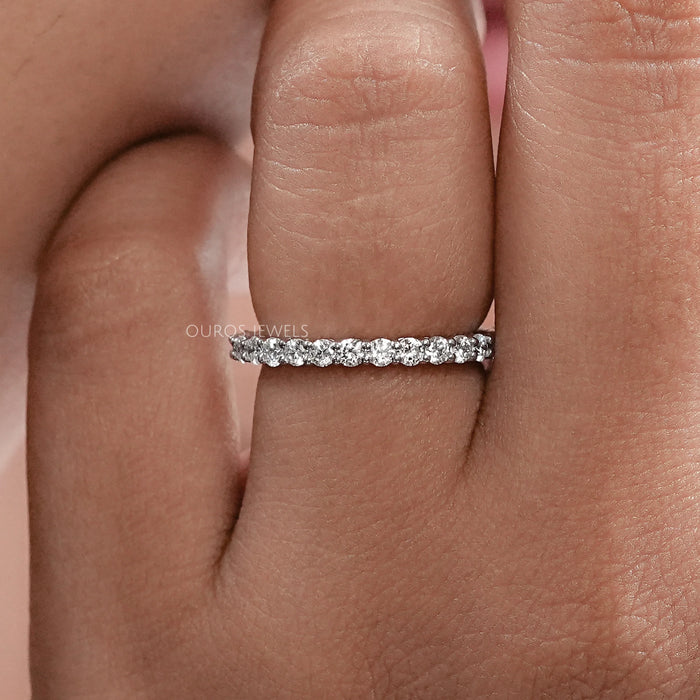 2.10 MM Round Cut Lab Grown Diamond Eternity Wedding Band