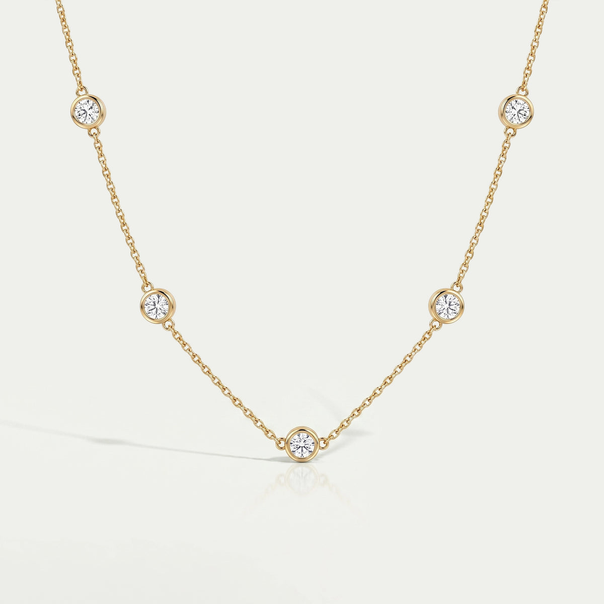 Round Lab Diamond By Yard Necklace Necklaces