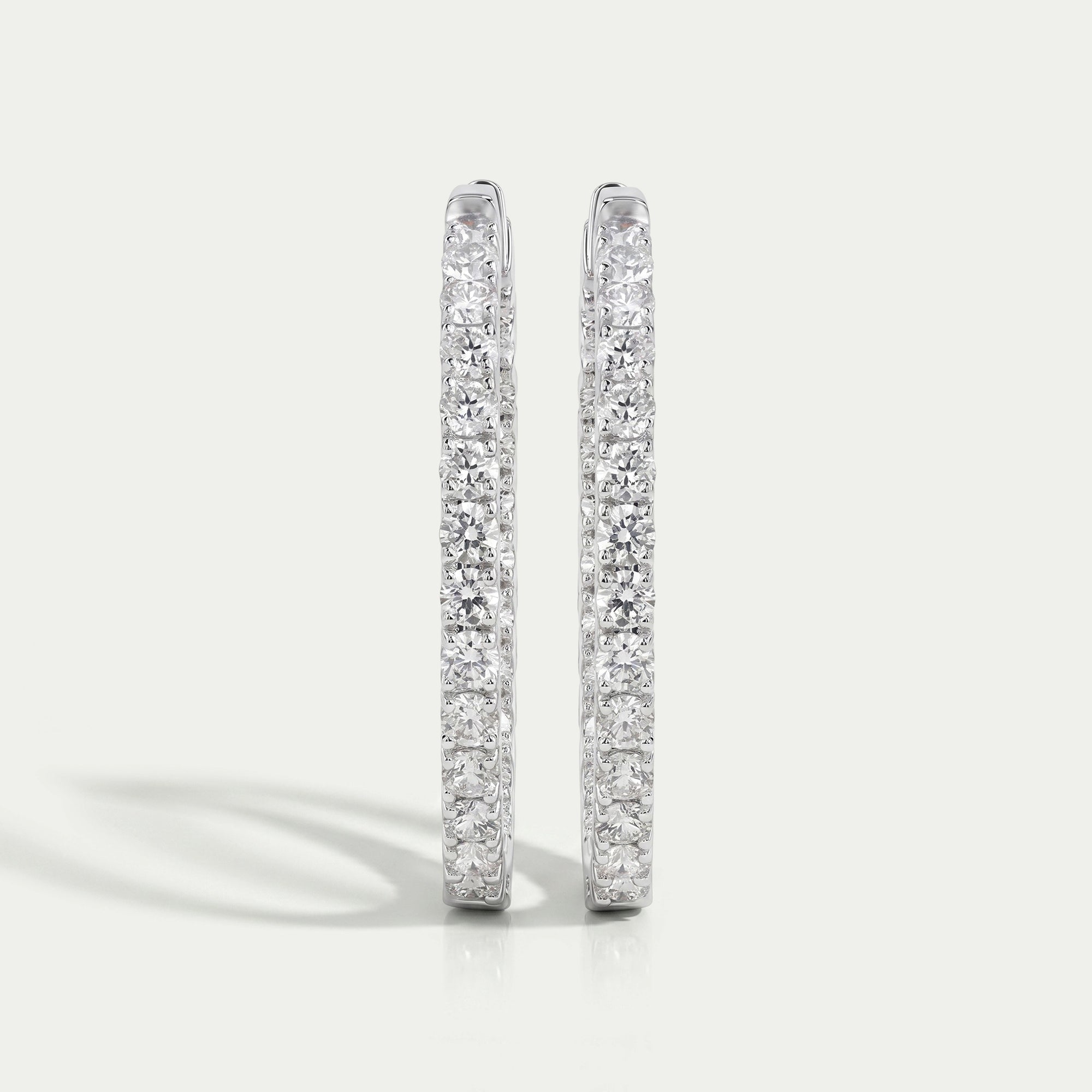 Round Diamond Inside Out Hoop Earrings Earring
