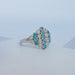 Paraiba Round Gemstone Bezel Set Wedding Ring