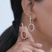 Double Link Open Circle Round Diamond Hoop Earring Earring
