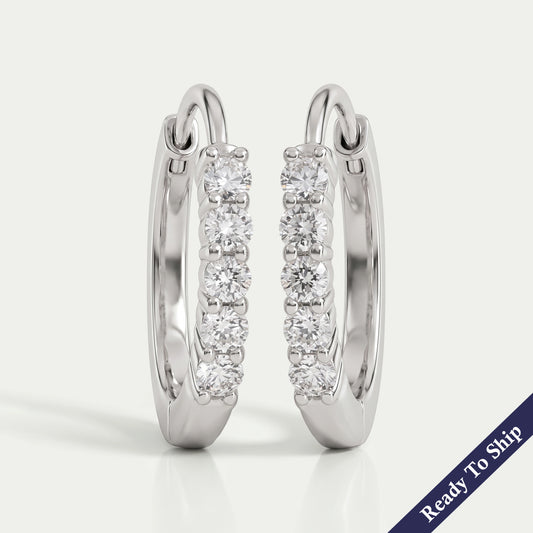 Round Lab Grown Diamond Hoop Earring Earrings