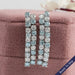 Double Row Blue Round Lab Diamond Earrings Earrings