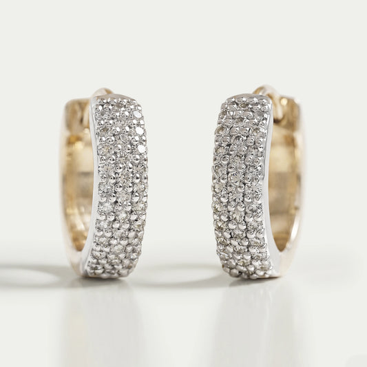 Round Lab Diamond Pave Set Huggie Earrings Earrings