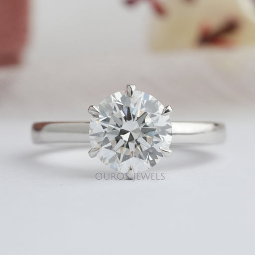 Six Prong Round Cut Solitaire Diamond Ring Rings