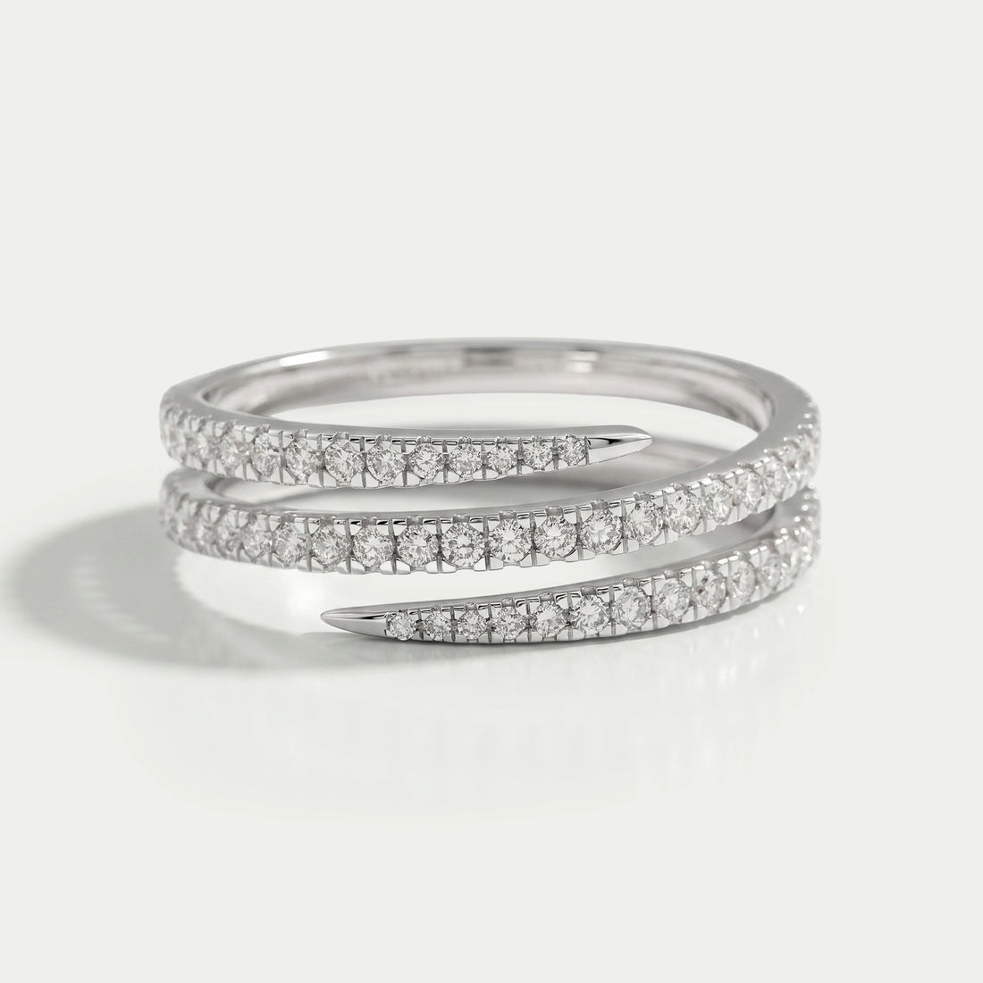 Lab Grown Round Diamond Spiral Band Ring