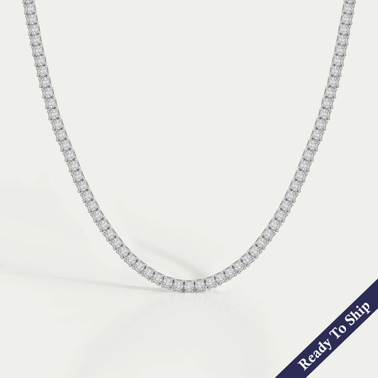 Round Lab Diamond Tennis Necklace Necklaces