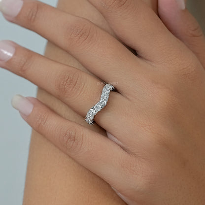 Lab Grown Diamond Curved Wedding Band Ring