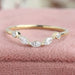 Round And Marquise Diamond Curved Wedding Band