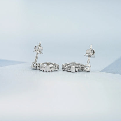 Bezel Set Round Ruby Gemstone Accent Drop Earrings Earring