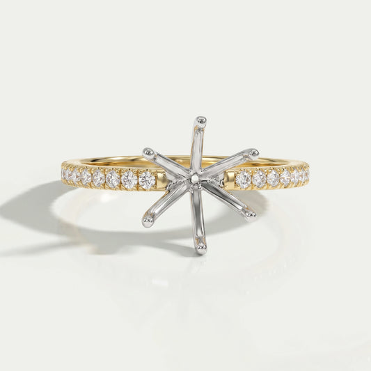 Round Shape Semi Mount Engagement Ring Ring