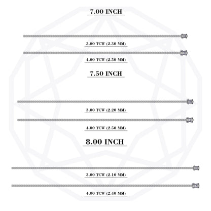 Round Cut Lab Grown Diamond Tennis Bracelet - 3.00 | 4.00 TCW Bracelet