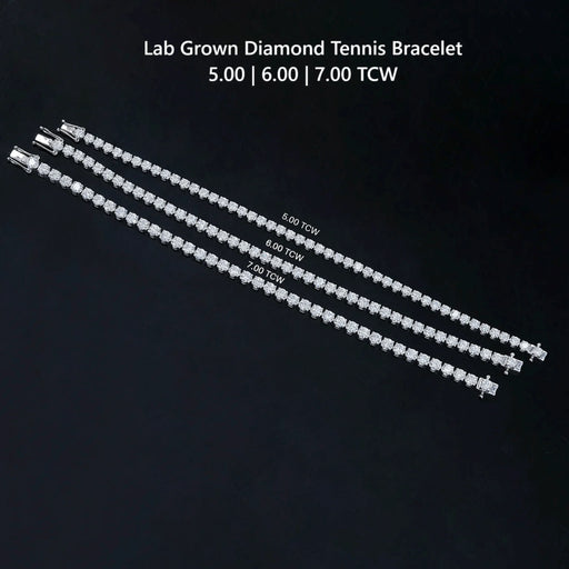 Round Diamond Tennis Bracelet in 5.00 | 6.00 | 7.00 TCW