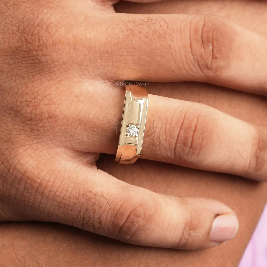 Round Cut Lab Grown Diamond Promise Ring For Men's