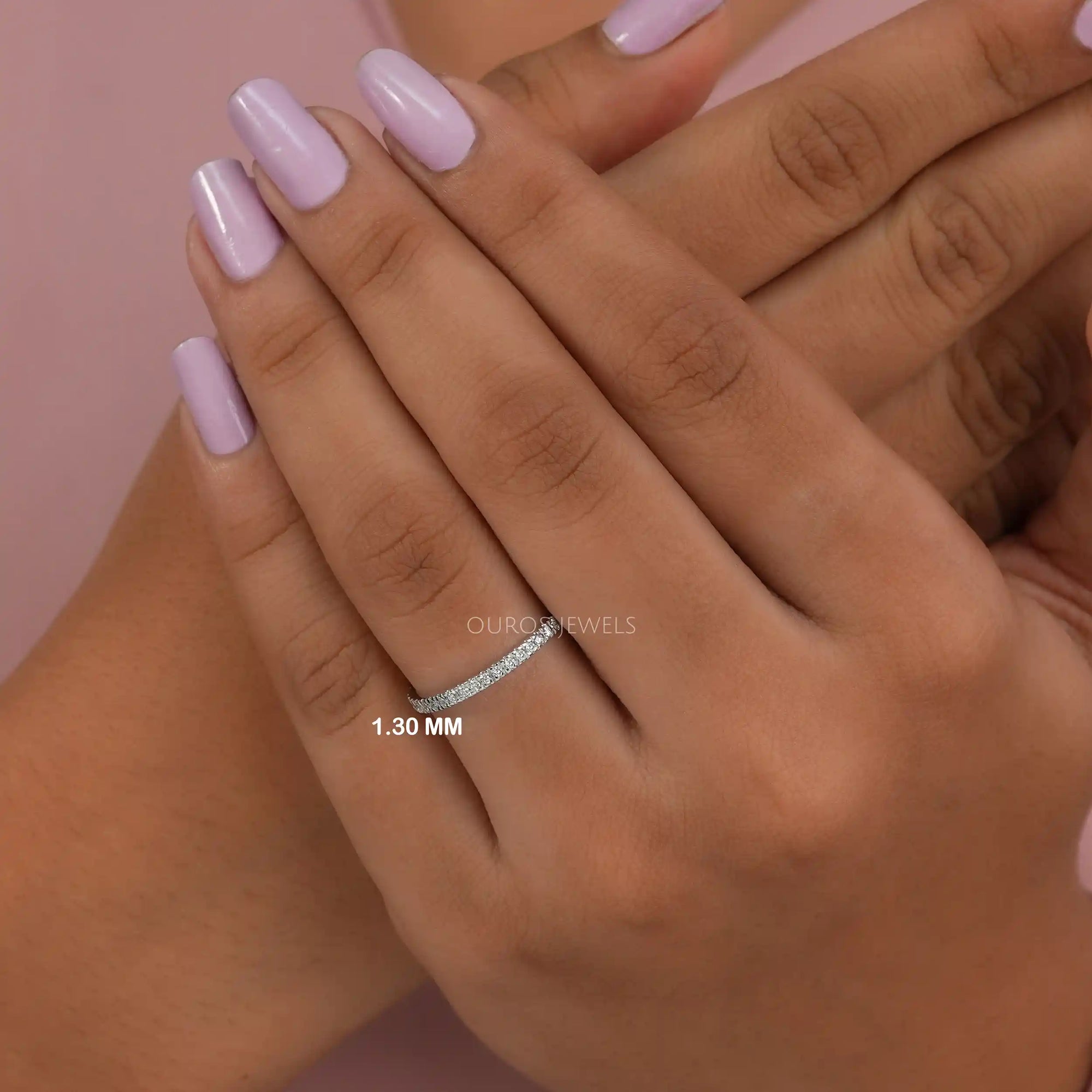 Round Cut Lab Grown Diamond Eternity Band Rings