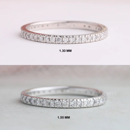 Round Cut Lab Grown Diamond Eternity Band Rings