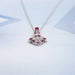 Cluster Diamond And Ruby Pendant Necklaces