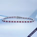 Ruby Round Gemstone And Lab Diamond Tennis Bracelet