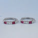 Ruby Tapered Baguette And Lab Diamond Hoop Earrings Earrings