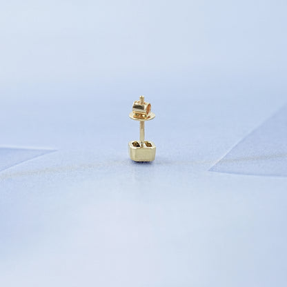 Sapphire Asscher Gemstone Bezel Men's Stud