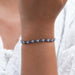 Three Stone Sapphire Round Cut Link Bracelet