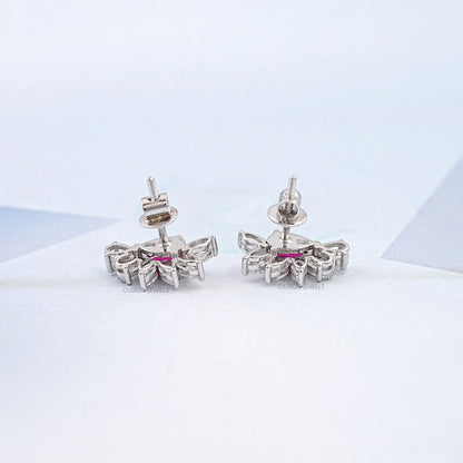 Pear Cut Lab Grown Ruby Gemstone Earrings