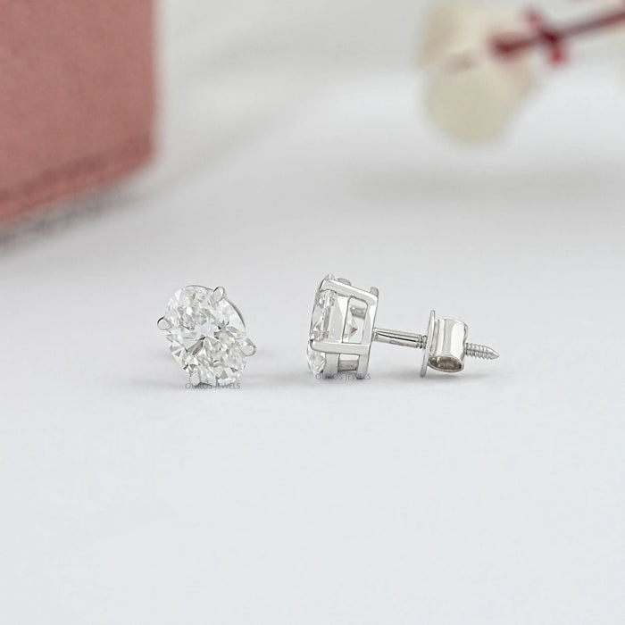 Oval Cut Lab Grown Diamond Stud Earrings Earring