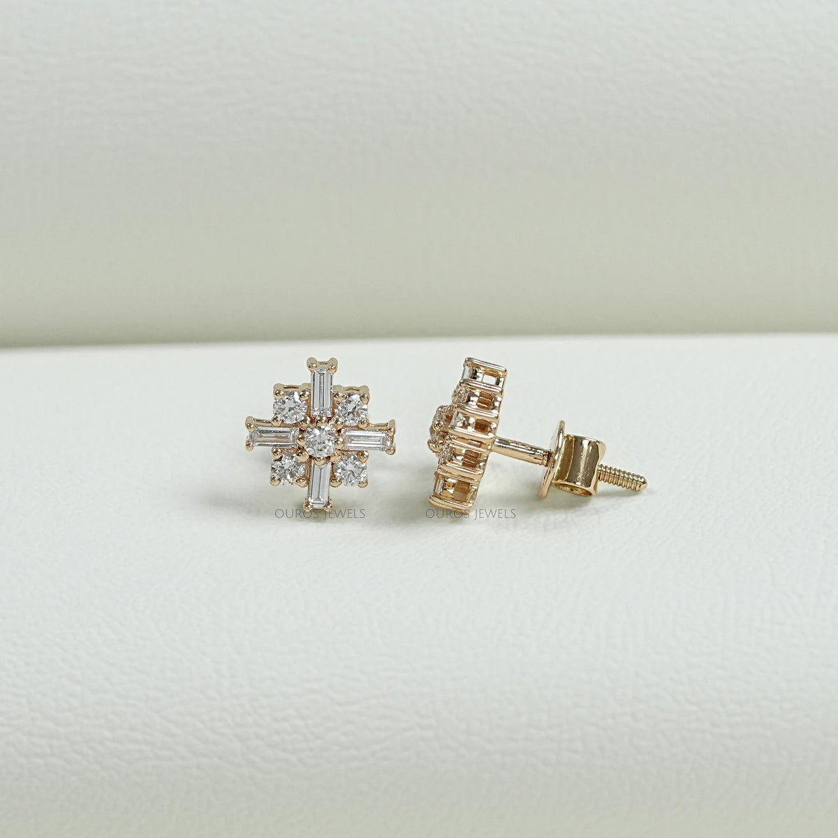 Antique Baguette Cut Lab Diamond Earrings Earring