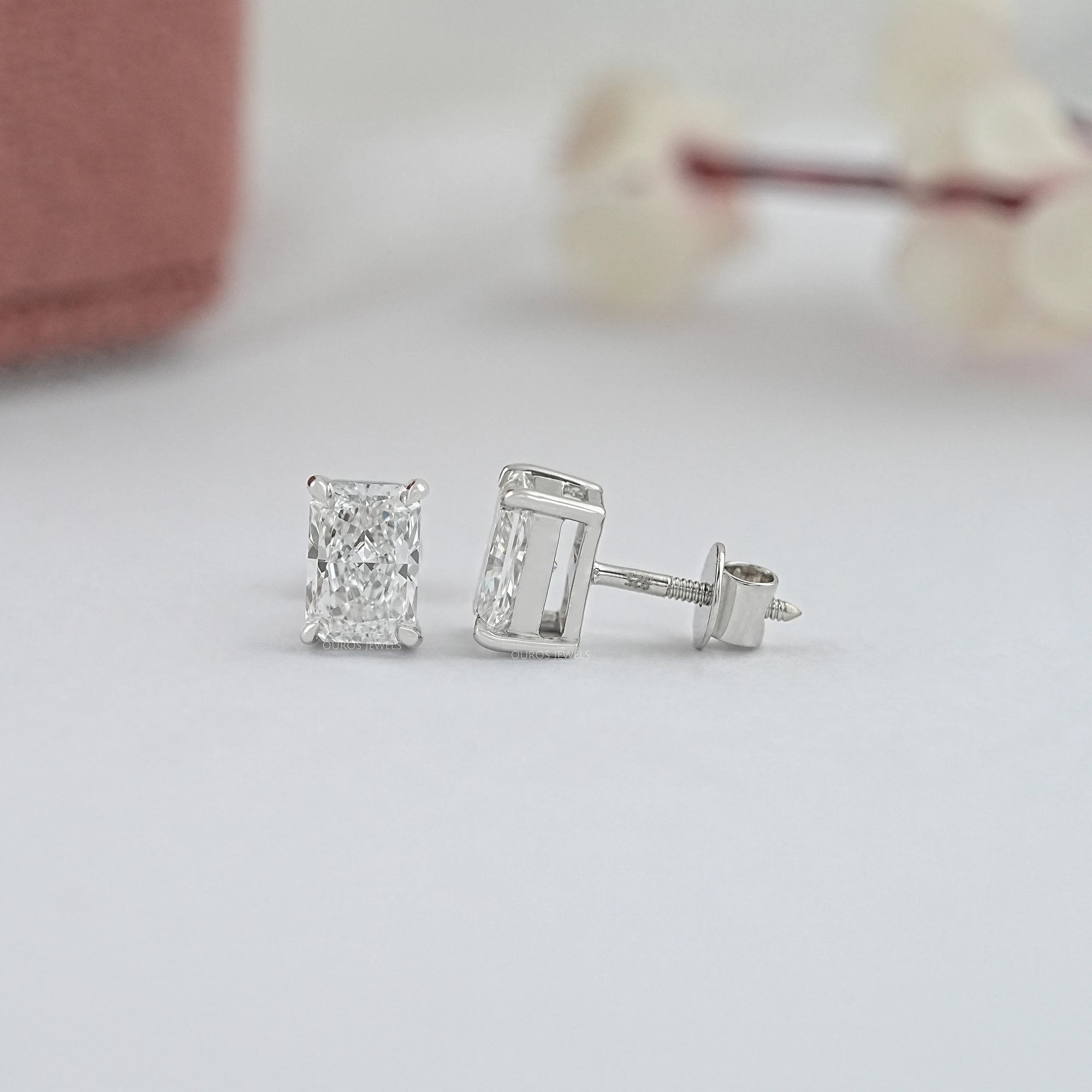 IGI Certified Radiant Cut Lab Grown Diamond Stud Earrings