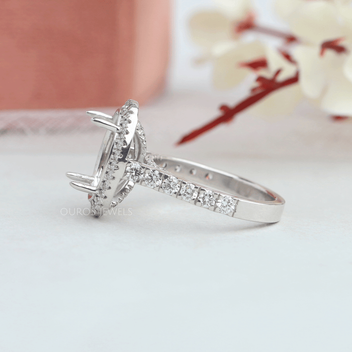 Semi Mount Halo Accent Diamond Ring