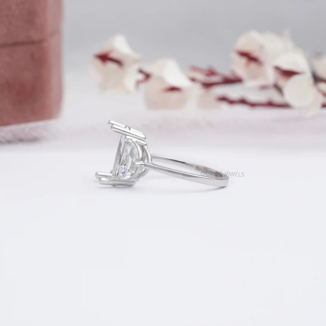 Oval Shape And Half Moon Semi Mount Engagement Ring