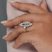 Dutch Marquise Cut Lab Semi Mount Cluster Halo Diamond Ring