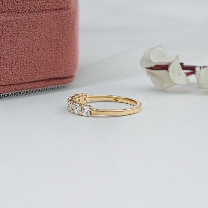 Seven Stone Round Diamond Half Eternity Band