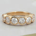 Six Stone Old European Round Diamond Bezel Set Wedding Band Ring
