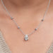 Chain Diamond Pear Pendant Necklaces