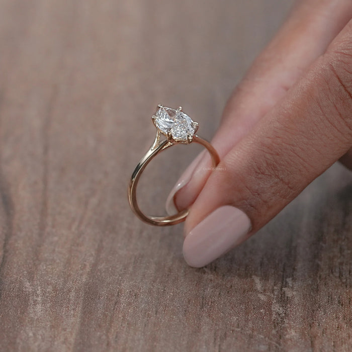 Six Prong Marquise Lab Diamond Solitaire Engagement Ring Rings