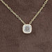 Square Cushion Diamond Bezel Set Solitaire Pendant Necklaces
