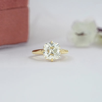 Square Old Mine Cushion Cut Engagement Ring