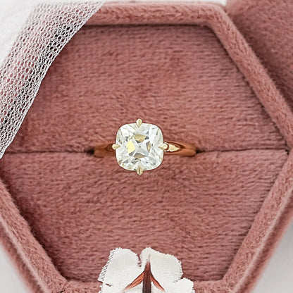 Square Old Mine Cushion Cut Engagement Ring