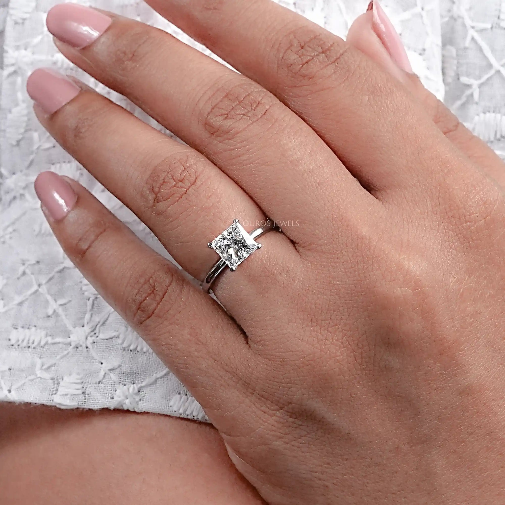 Square Radiant Lab Grown Diamond Solitaire Ring Rings