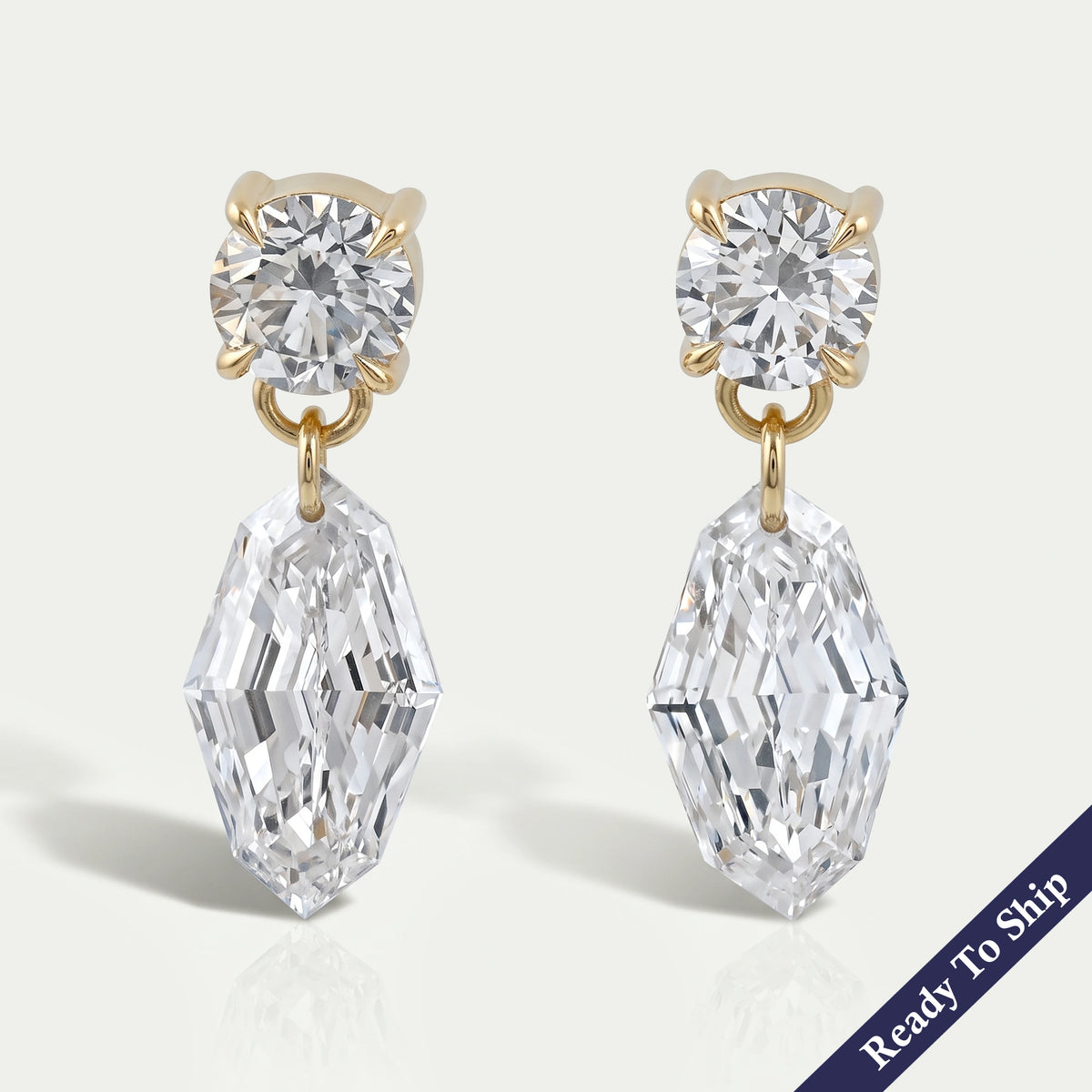 Trio Rosenschliff Runde Diamant-Halo-Ohrstecker