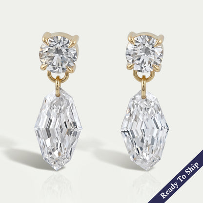 Trio Rosenschliff Runde Diamant-Halo-Ohrstecker