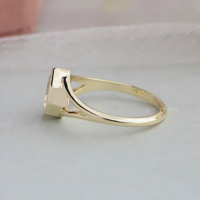 Step Cut Pear Diamond Engagement Ring