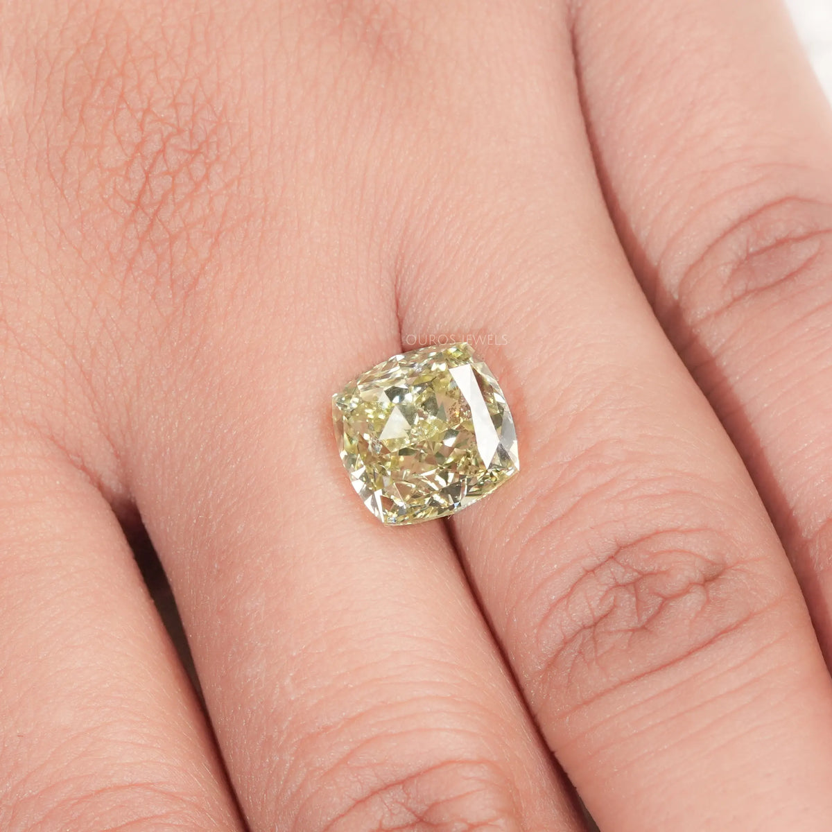 IGI Certified Modified Cushion Cut Yellow Loose Diamond