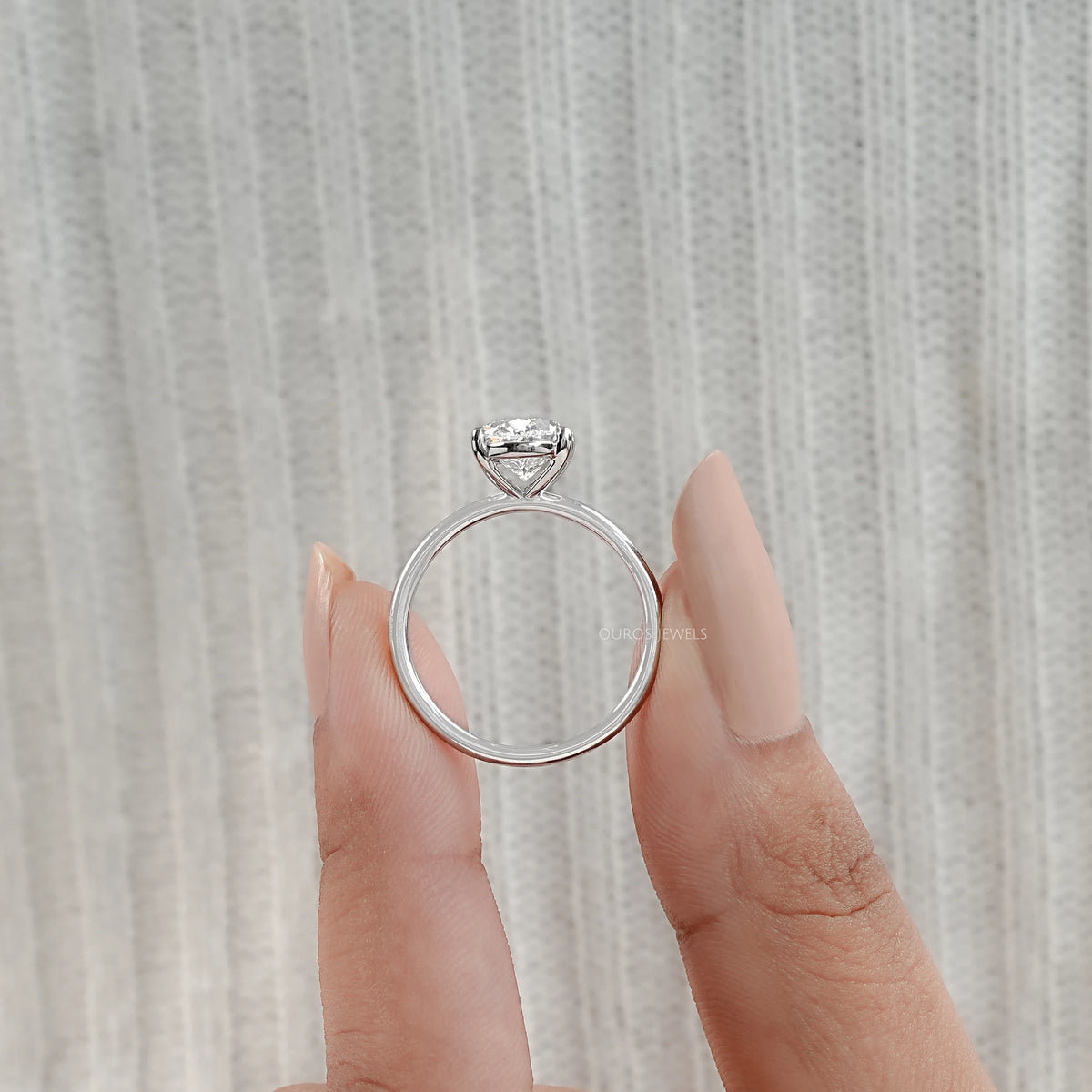 IGI Certified Oval Cut Solitaire Engagement Ring Ring