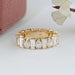 Tapered Baguette and Pear Diamond Half Eternity Wedding Band Rings