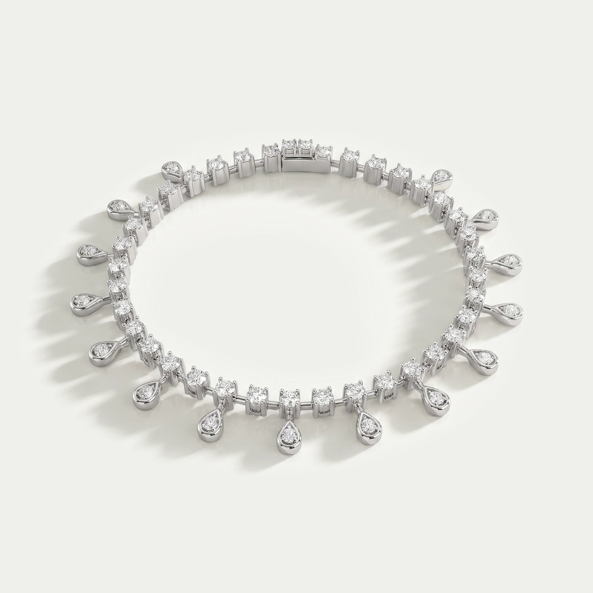 Round Shape Lab Diamond Teardrop Bracelet