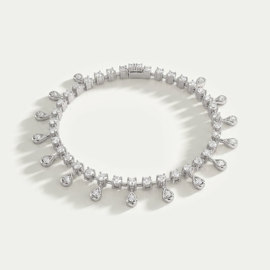 Round Shape Lab Diamond Teardrop Bracelet