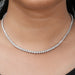 Graduated Round Shape Lab Diamond Tennis Necklace