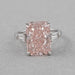 Pink Radiant Cut Lab Diamond Three Stone Ring Ring
